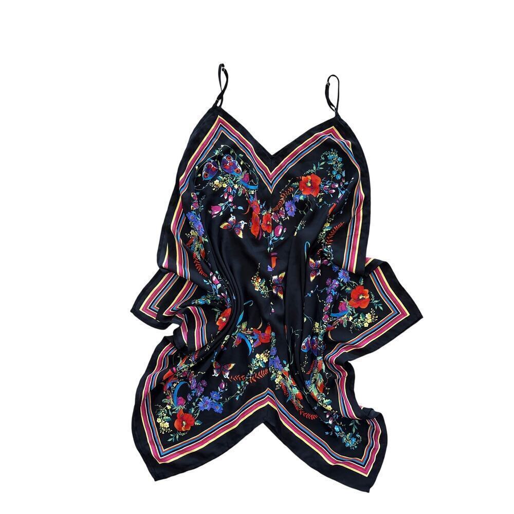 Meraki Floral Handkerchief Cami Top L Festival Boho Y2K Style